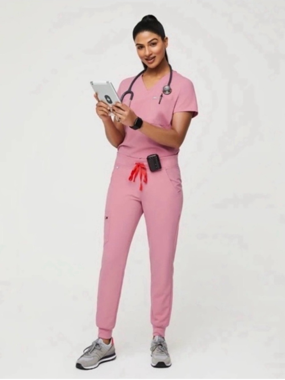 Figs Pink Track Jogger Scrub Pants